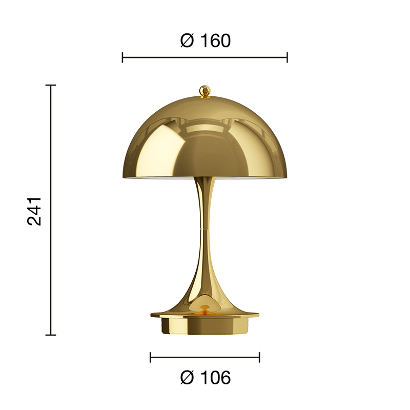 Lampe sans fil PANTHELLA 160 PORTABLE V3 Laiton LOUIS POULSEN