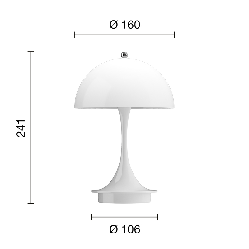 Lampe sans fil PANTHELLA 160 PORTABLE V3 Blanc opal LOUIS POULSEN