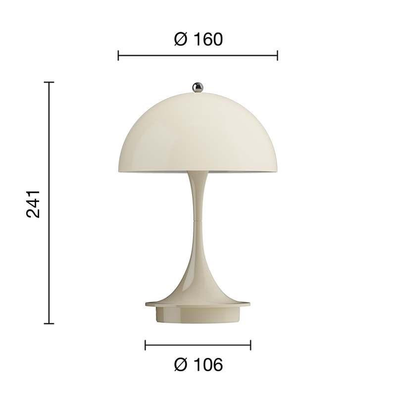 Lampe sans fil PANTHELLA 160 PORTABLE V3 Beige opal LOUIS POULSEN