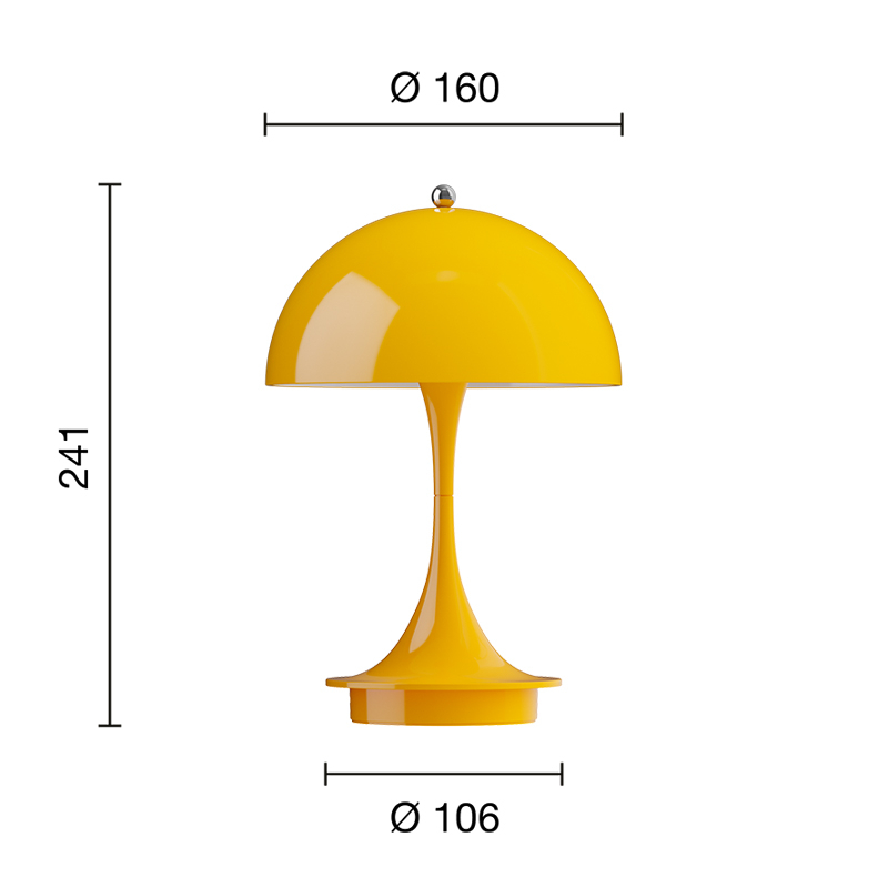 Lampe sans fil PANTHELLA 160 PORTABLE V3 Jaune opaque LOUIS POULSEN