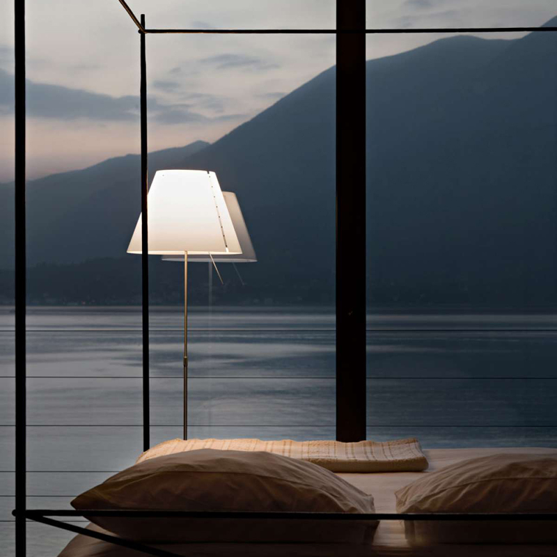 Lampadaire COSTANZA Blanc/ aluminium LUCEPLAN