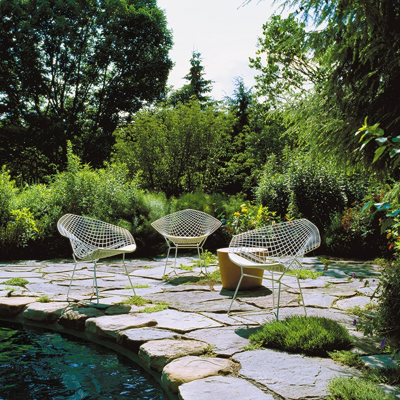 Fauteuil DIAMANT avec galette d'assise Blanc KNOLL