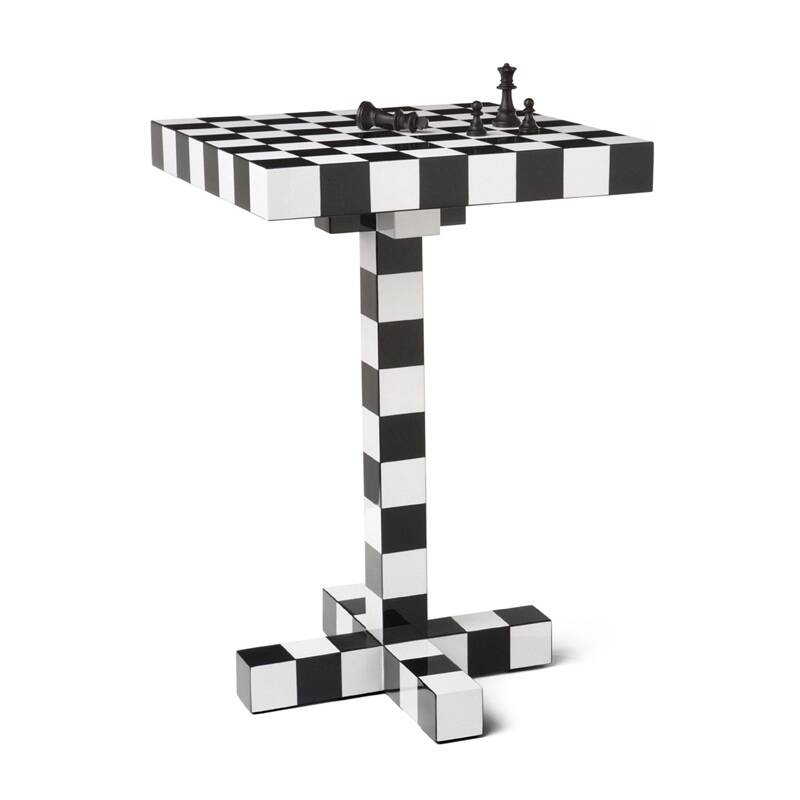 Table d'appoint guéridon CHESS Noir, blanc MOOOI
