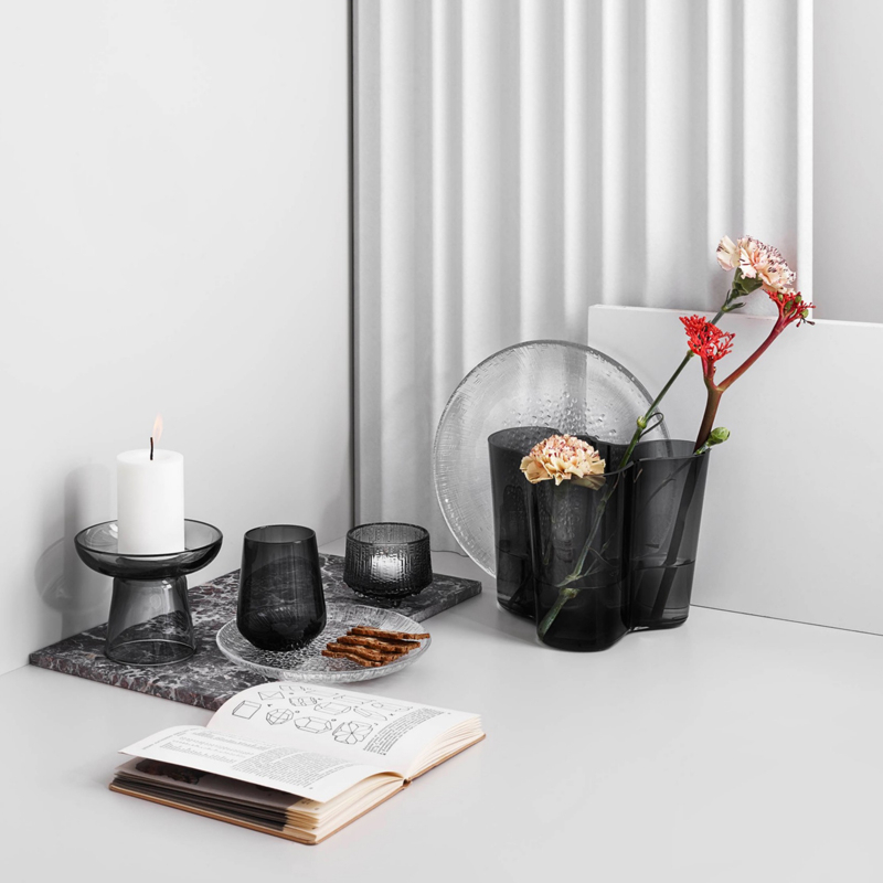 Vase Vase AALTO H 16 Gris foncé IITTALA