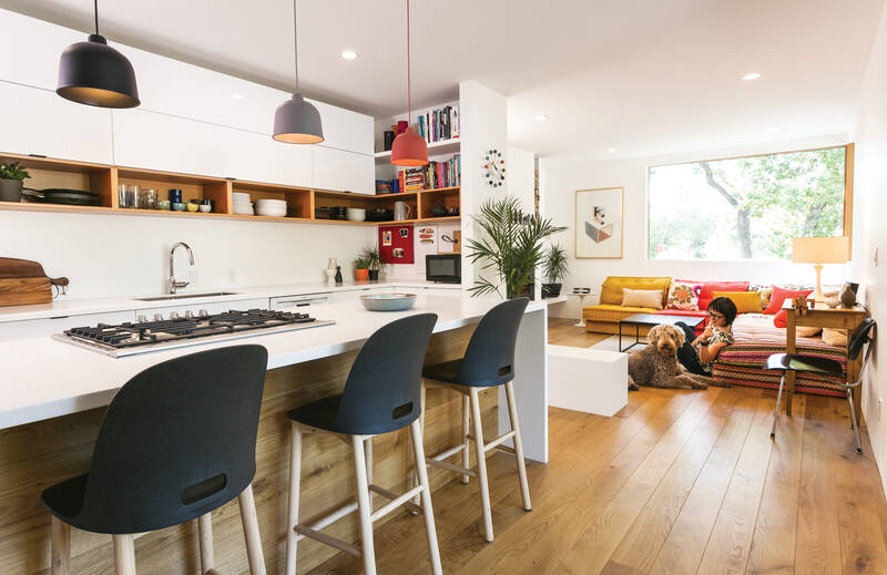 Tabouret haut ALFI STOOL dossier haut Marron EMECO