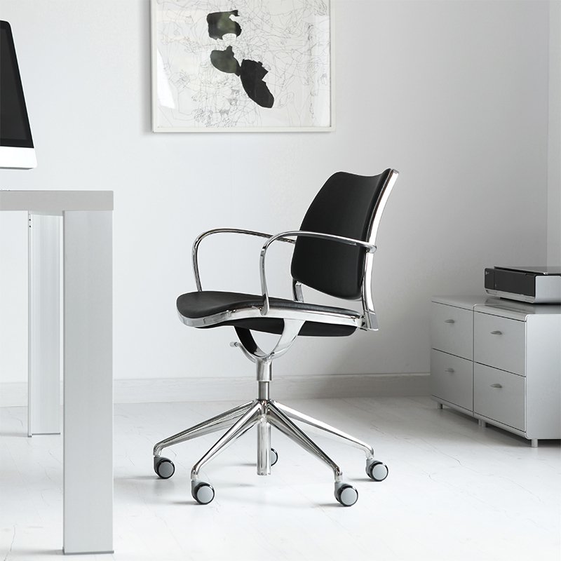 Fauteuil de bureau GAS Noir/ chrome STUA