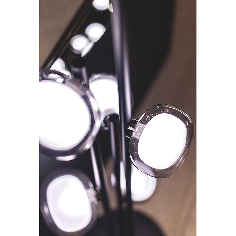 Lampadaire NABILA 552.66 Chrome noir / verre fumé TOOY