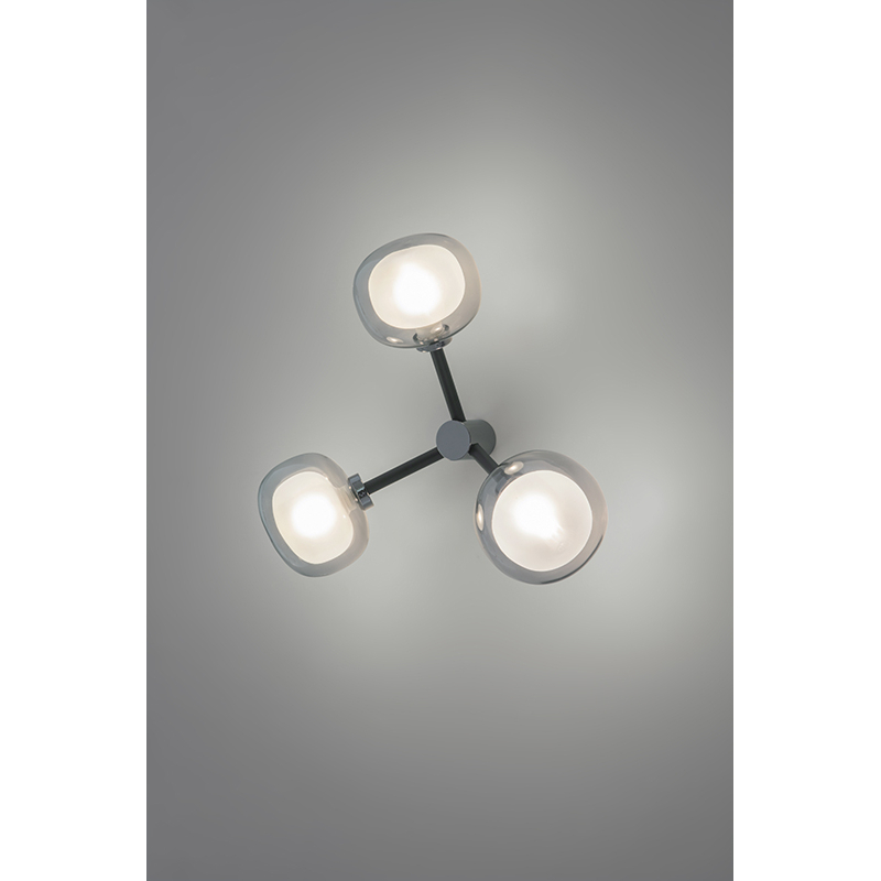 Applique NABILA 552.73 Chrome noir / verre fumé TOOY