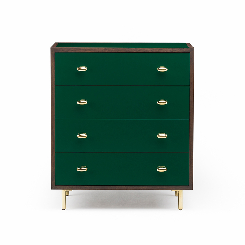 Meuble de rangement Commode CLASSON Noyer huilé noir / HDF vert forêt DE LA ESPADA