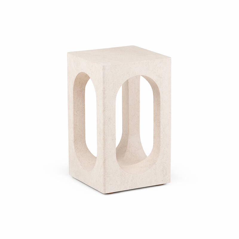 Table d'appoint guéridon CARLO Pierre Ataija crème DE LA ESPADA