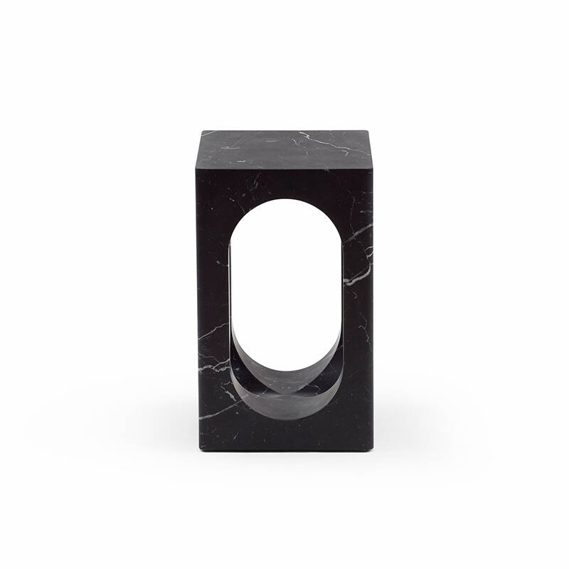 Table d'appoint guéridon CARLO Marbre Marquina noir DE LA ESPADA