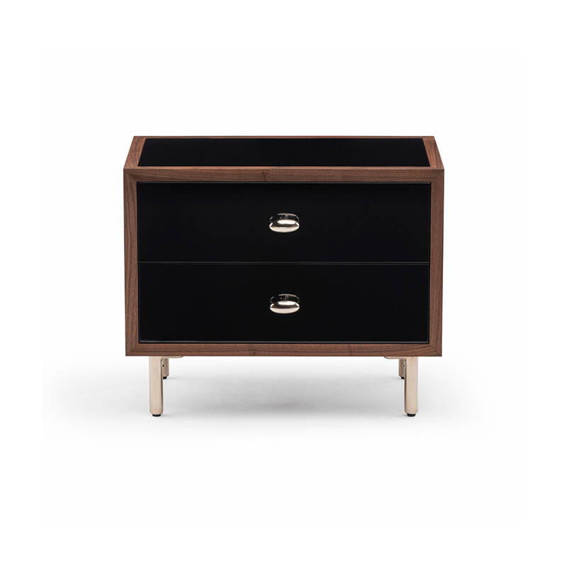 Table de chevet CLASSON Noyer danois huilé / noir DE LA ESPADA