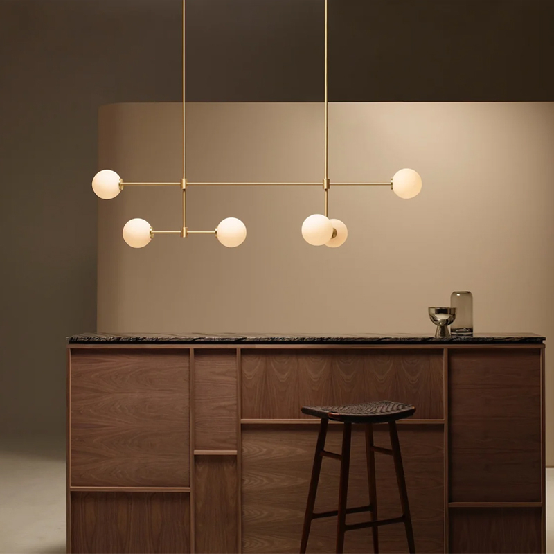 Suspension TREVI MULTI 6 Laiton satiné CTO LIGHTING