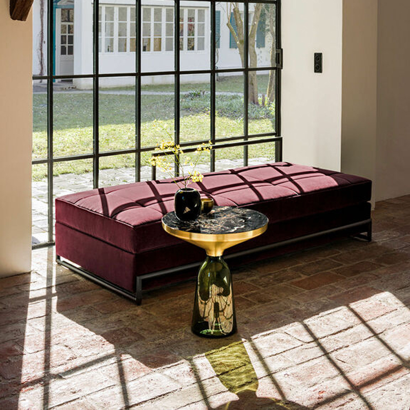 Table d'appoint guéridon BELL SIDE Marbre Vert olive CLASSICON