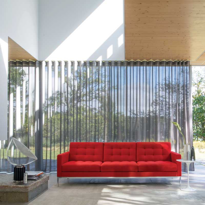 Canapé FLORENCE KNOLL 3 places Rouge 19 KNOLL