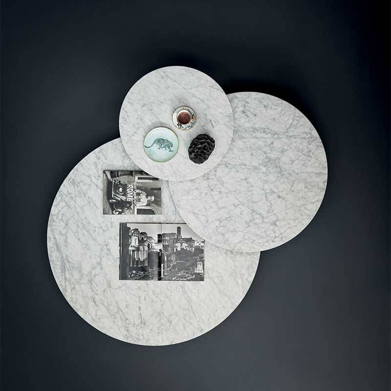 Table basse Set de 3 tables basses GRASSHOPPER Blanc Statuarietto KNOLL