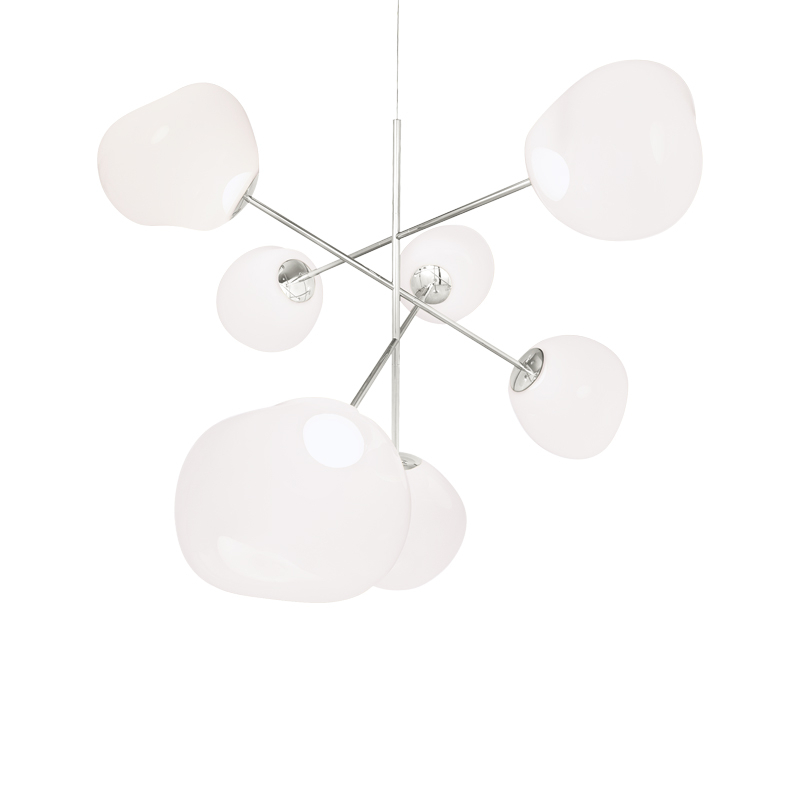 Suspension MELT CHANDELIER LARGE Opalin/ chrome TOM DIXON