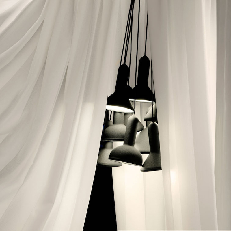 Suspension TORCH BUNCH S10 Rouge / câble rouge ESTABLISHED & SONS