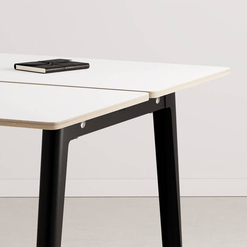 Bench Bench NEW MODERN 4 places Stratifié Blanc Noir graphite TIPTOE