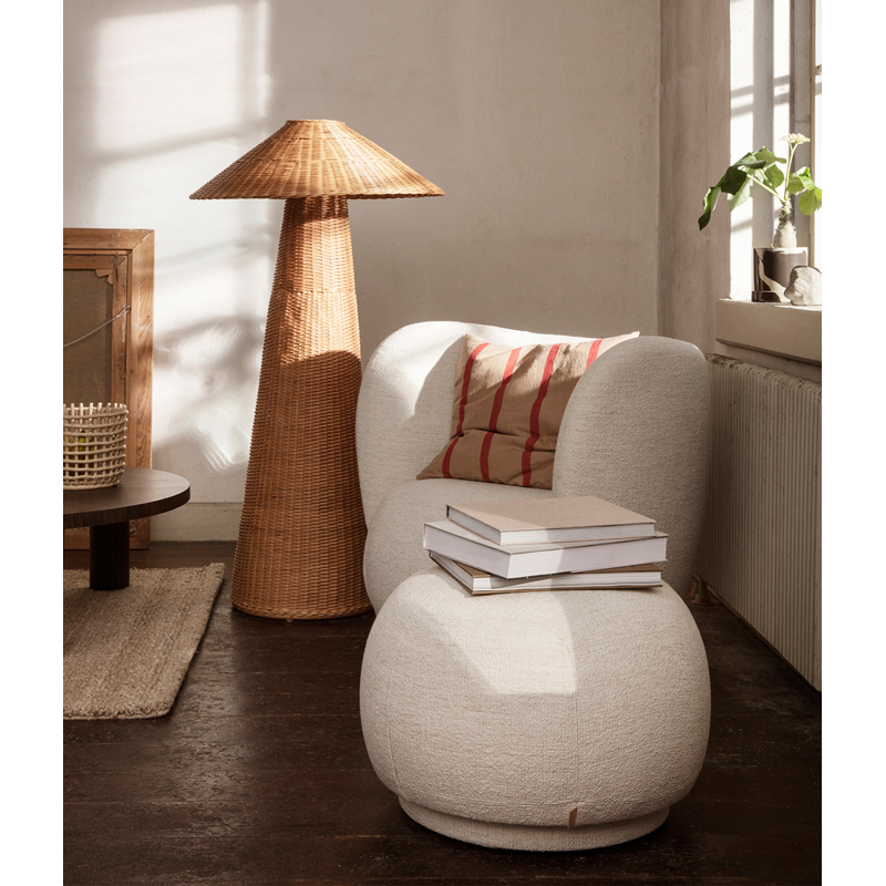 Pouf RICO Bouclé Blanc cassé FERM LIVING