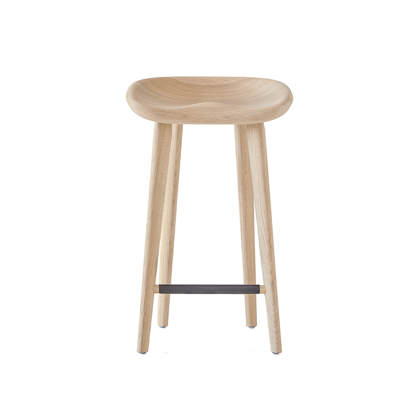 Tabouret haut TRACTOR STOOL H 63 Chêne effet brut BASSAMFELLOWS