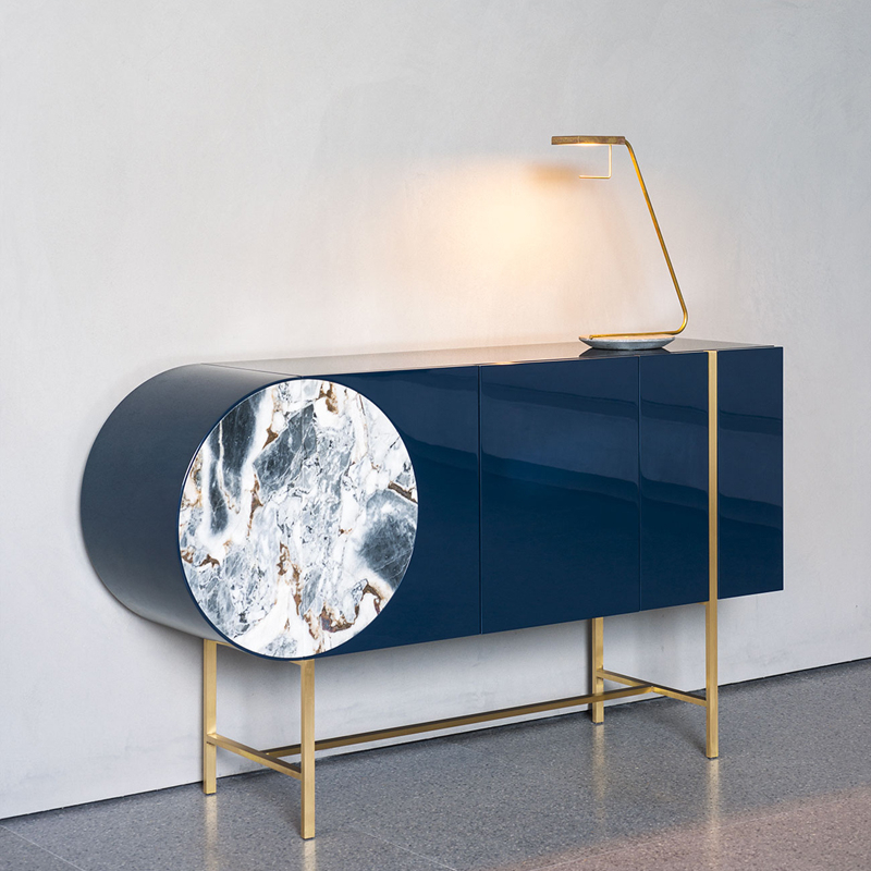 Meuble de rangement SELENE Bleu/ marbre Ocean Storm BAXTER MADE IN ITALY