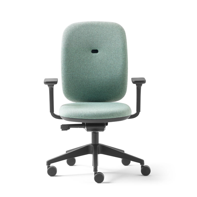 Fauteuil de bureau ALAIA tapissé vert d'eau chiné SILVERA PRO