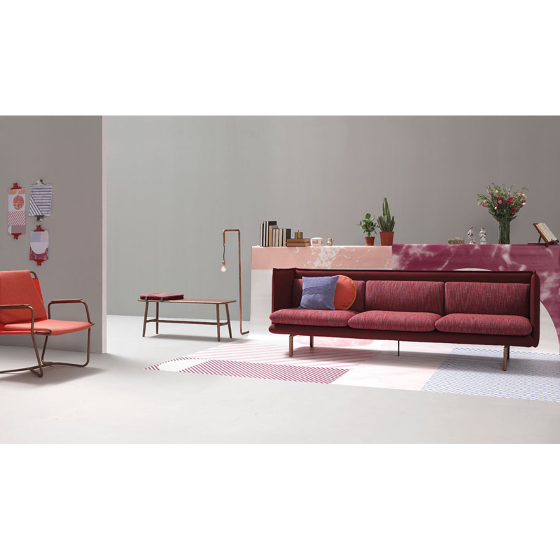 Canapé REW 248 L Bordeaux 2779/ 64519/ pieds walnut SANCAL