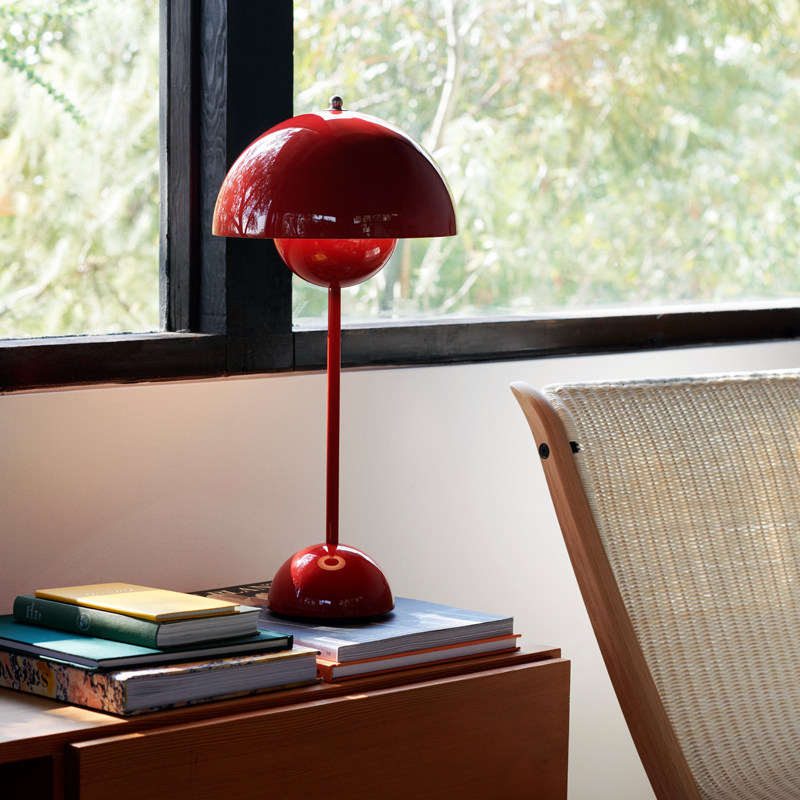 Lampe à poser FLOWERPOT VP3 Rouge vermillon AND TRADITION