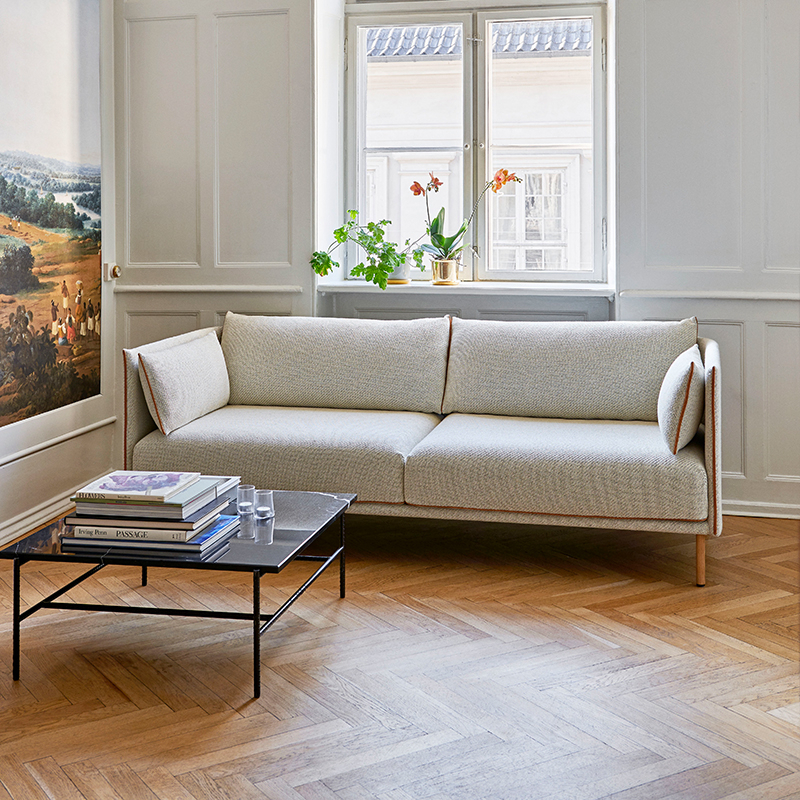 Table basse REBAR 80x84 Marbre noir/ noir HAY