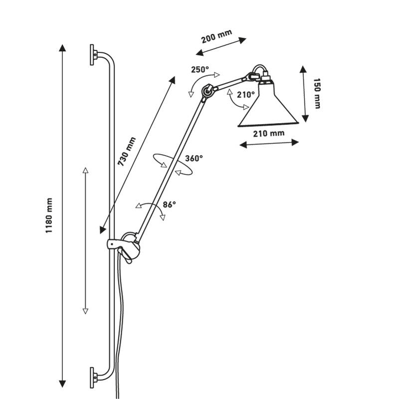 Applique GRAS N°214 Noir DCW EDITIONS