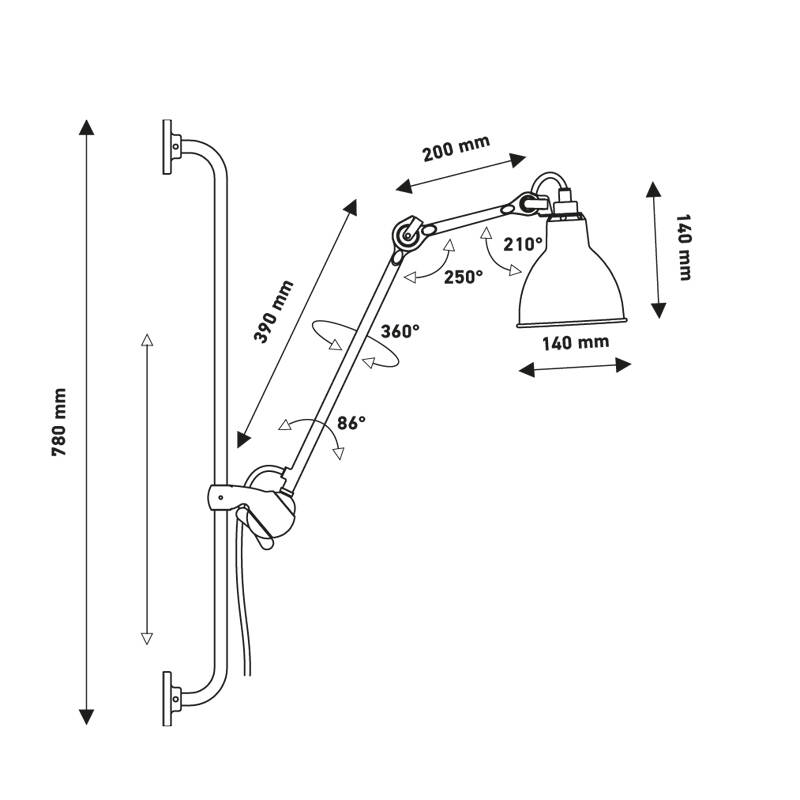 Applique GRAS N°210 Noir DCW EDITIONS