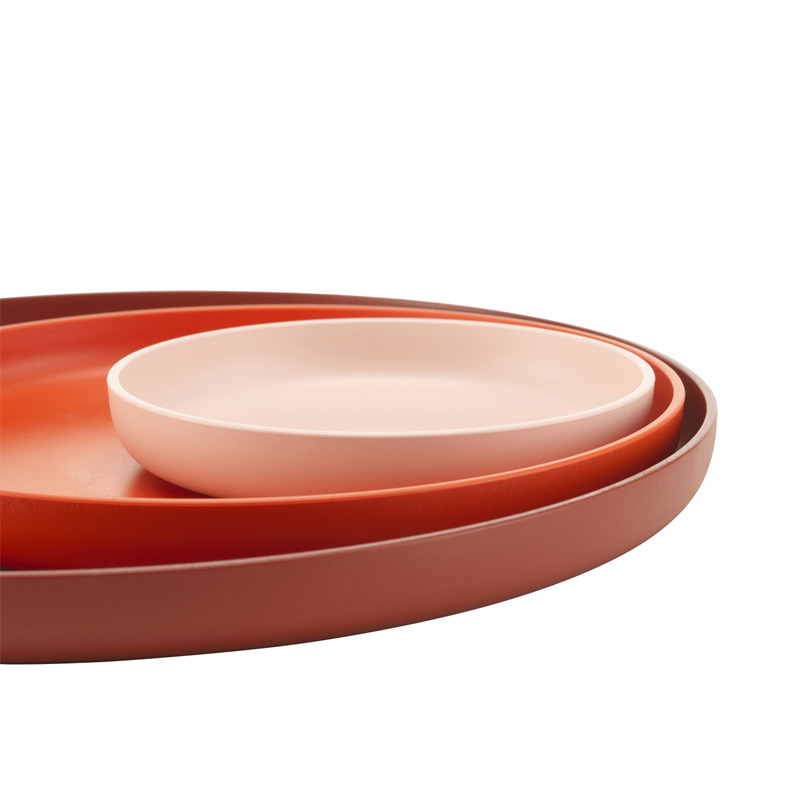 Plateau, plat set de 3 plateaux TRAYS Rouge VITRA
