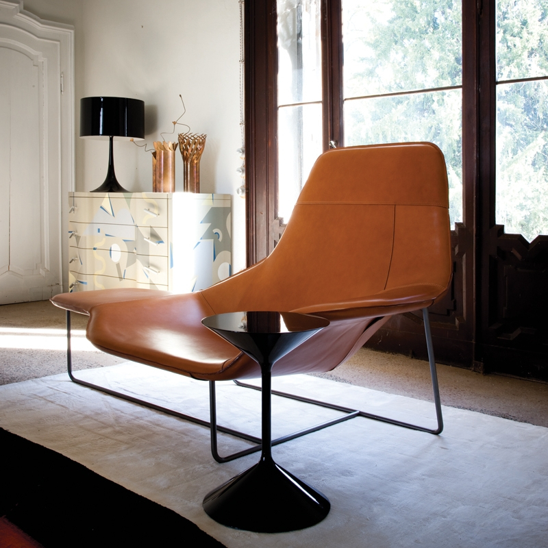 Table d'appoint guéridon TEMPO Noir ZANOTTA