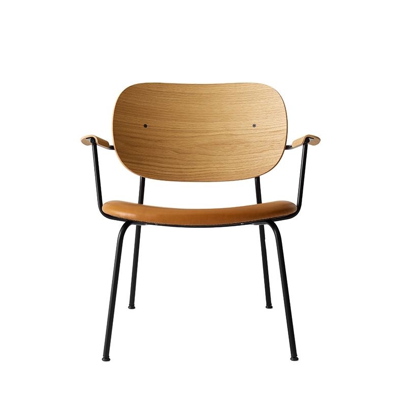 Fauteuil CO LOUNGE CHAIR assise cuir Cuir cognac 0250/ chêne naturel AUDO COPENHAGEN