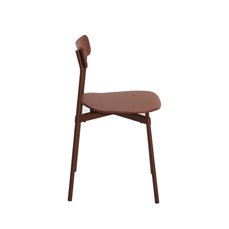 Chaise FROMME Bois Marron rouge PETITE FRITURE