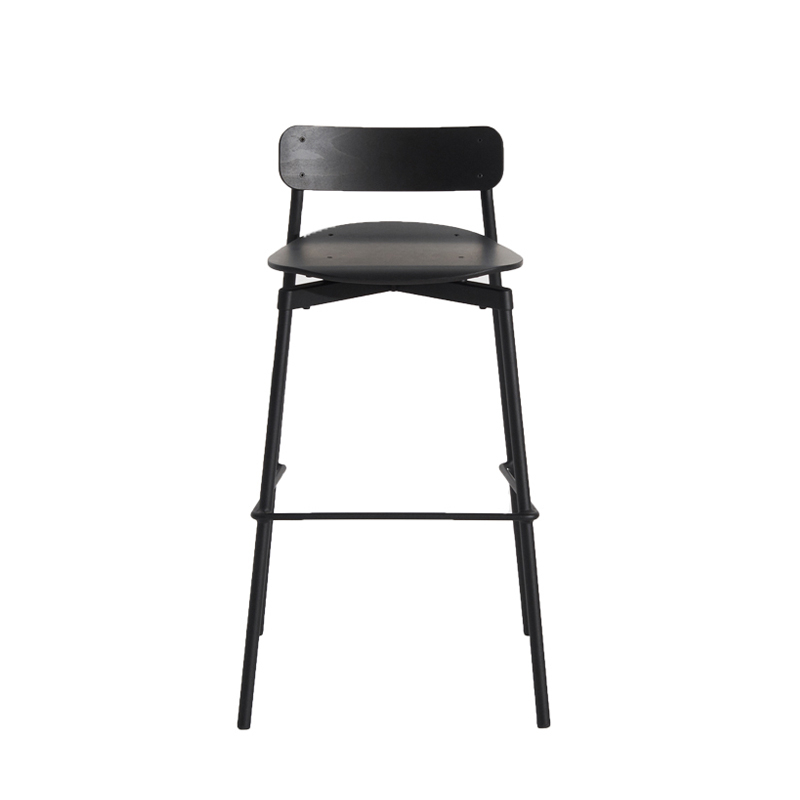 Tabouret haut FROMME Bois H75 Noir PETITE FRITURE