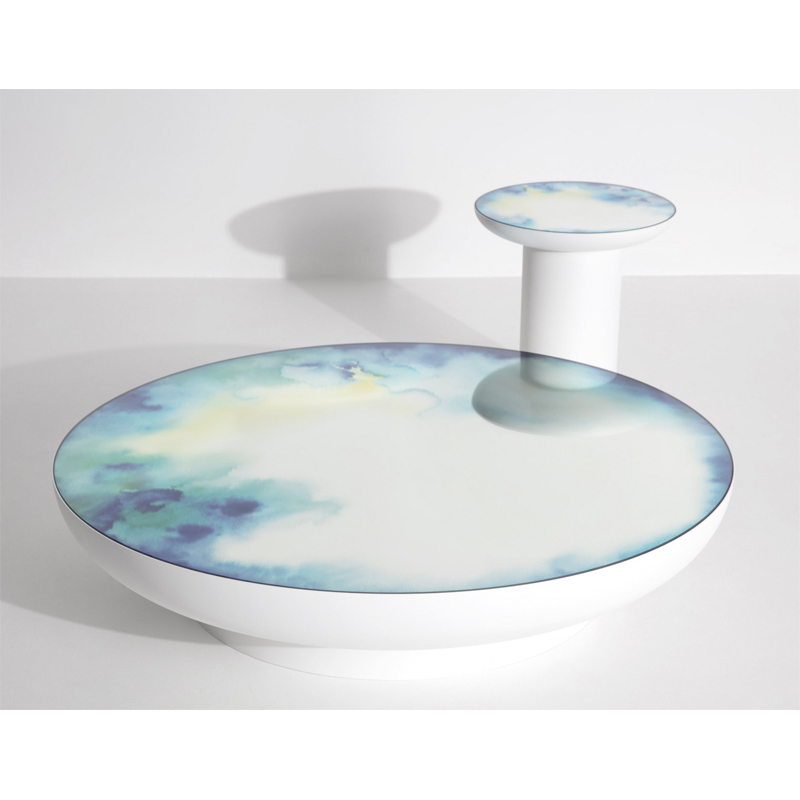 Table basse FRANCIS XL Aquarelle bleu-jaune PETITE FRITURE