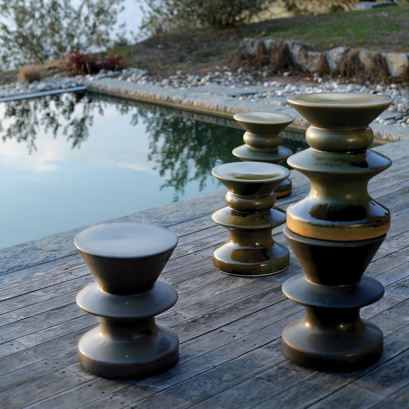 Tabouret ZEUS Bleu-brun ZANOTTA