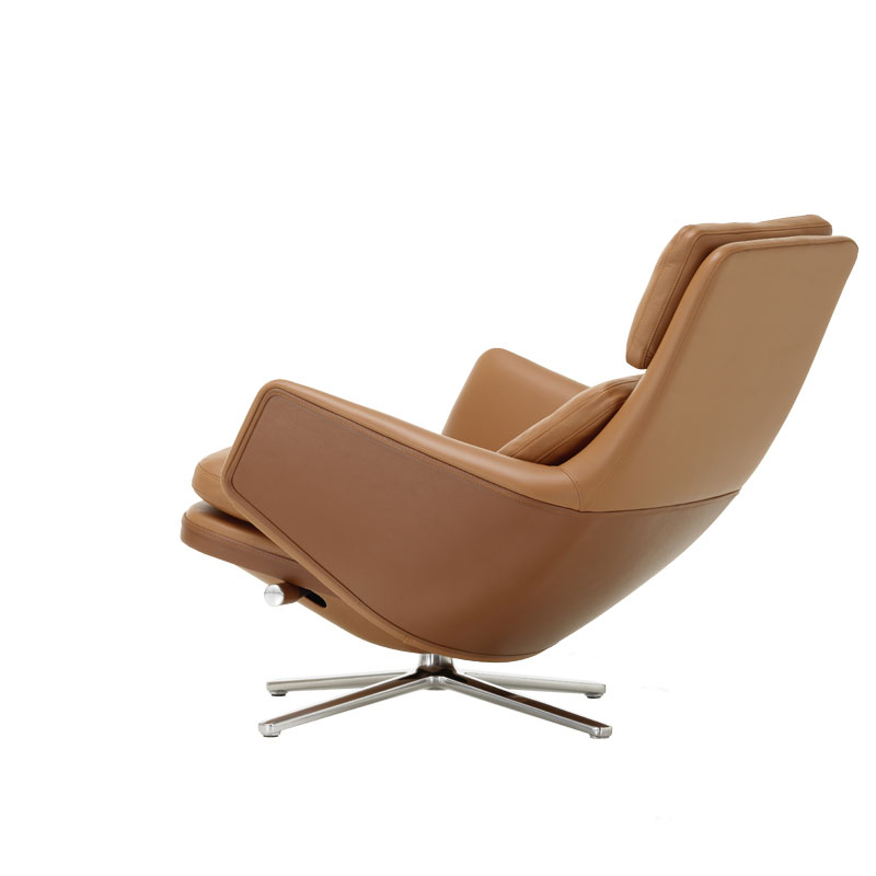 Fauteuil GRAND RELAX Cognac 97/ aluminium VITRA