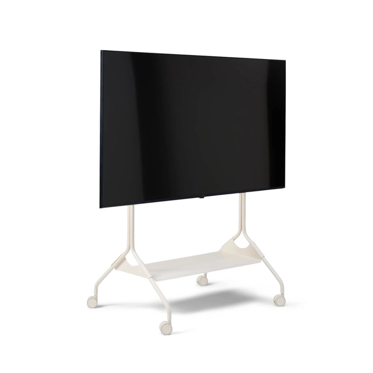 Meuble TV Etagère pour support TV MOON TRAY Perle PEDESTAL