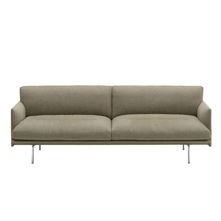 Canapé OUTLINE SOFT 3 places tissu Clay 15/aluminium MUUTO