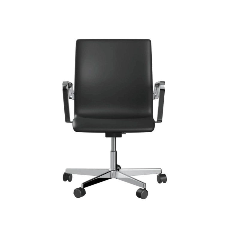 Fauteuil de bureau OXFORD 3291W dossier bas accoudoirs Soft/Noir acier chromé FRITZ HANSEN