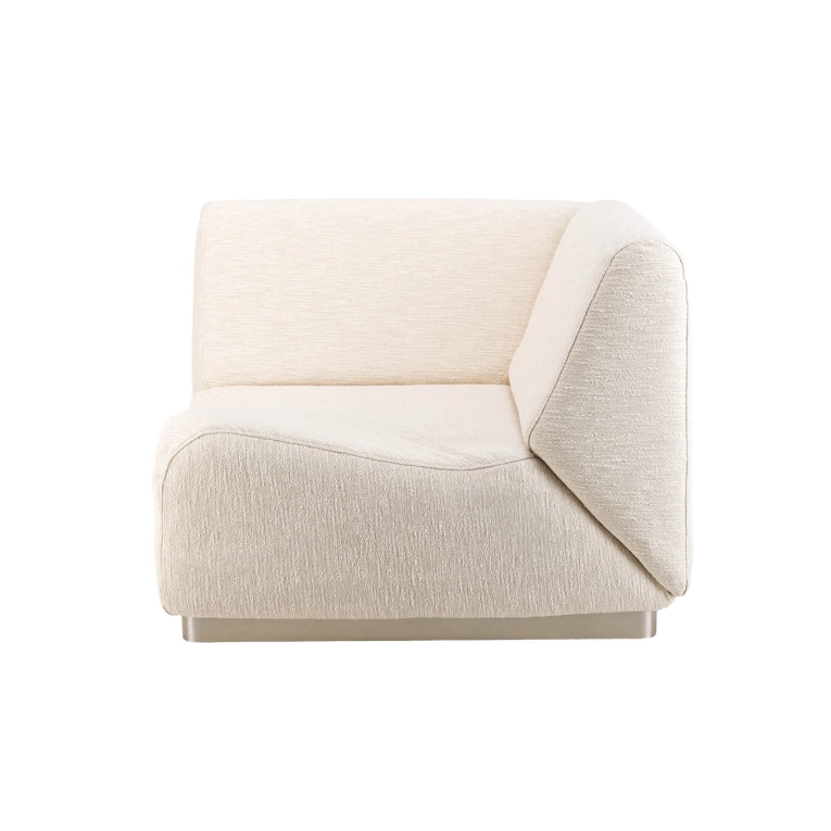 Canapé ROTONDO Module d'angle Tissu Tramé Crème THE SOCIALITE FAMILY