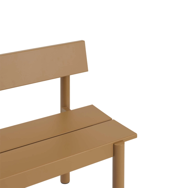 Banc extérieur LINEAR STEEL avec dossier L 110 Orange brûlé MUUTO