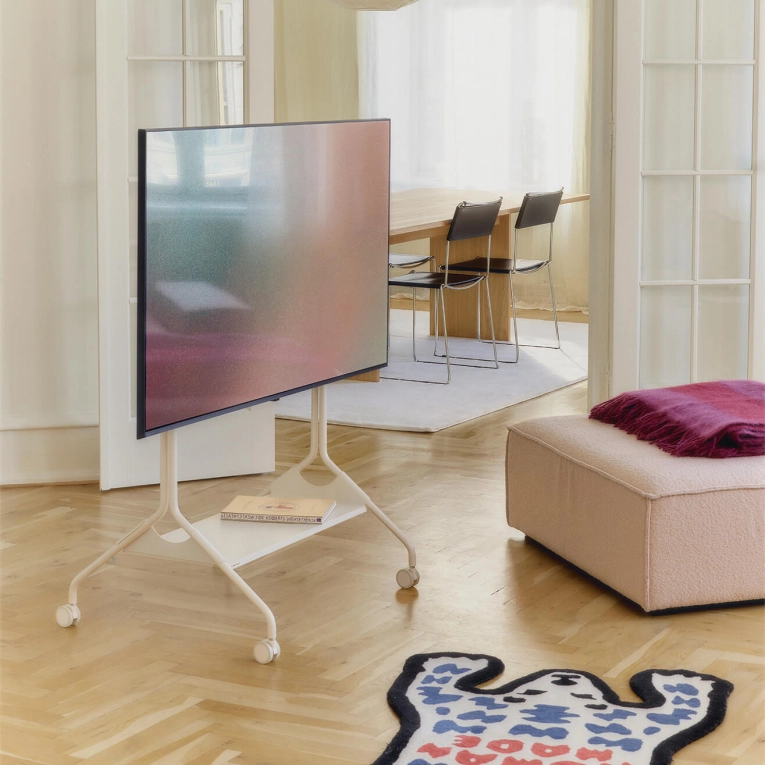 Meuble TV Etagère pour support TV MOON TRAY Abricot PEDESTAL