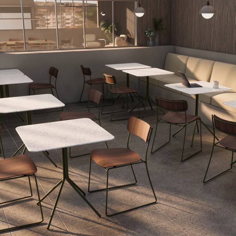 Table KOMBU 84 Carrée Coquillages Blanc NOMA