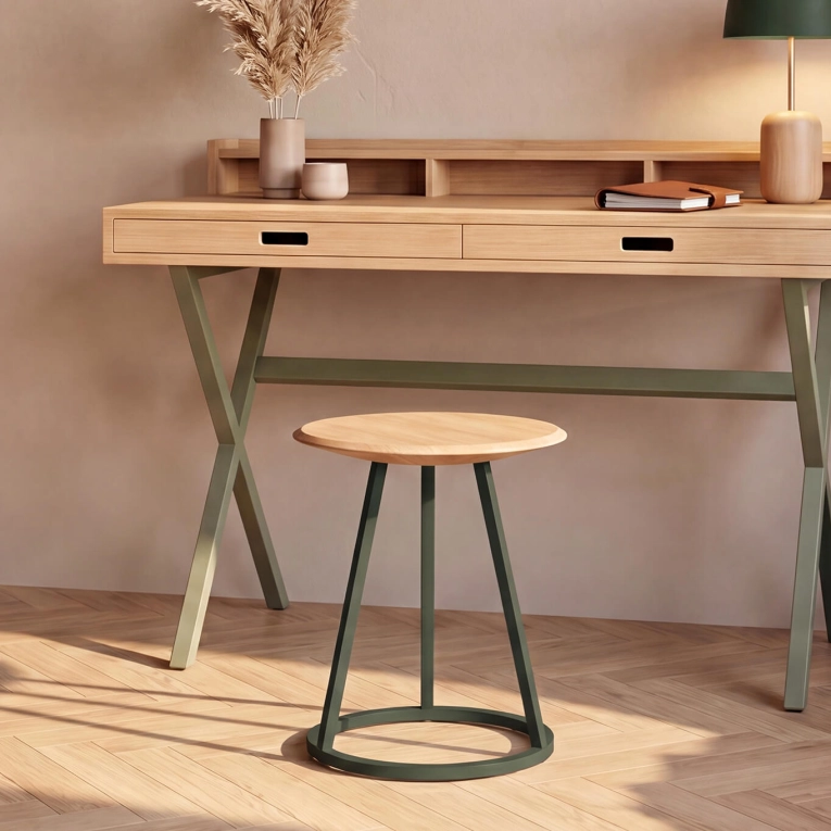 Tabouret GUSTAVE H45 Vert Cendré HARTO