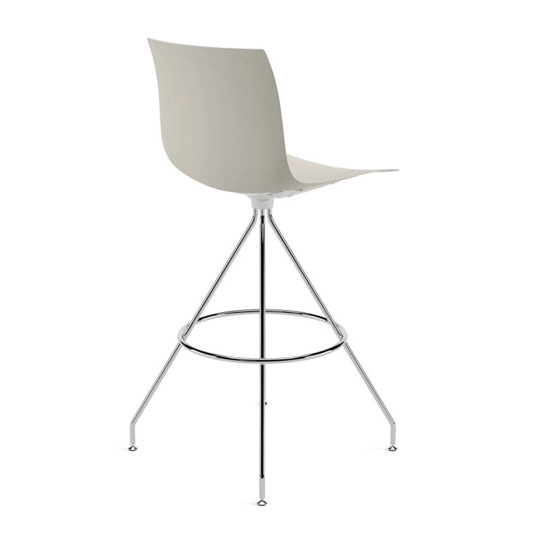 Bar Stool CATIFA RE 46, H 75 Beige, Chrome Base ARPER