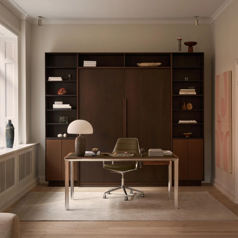 Bureau WORK DESK 432 Chêne foncé / Cuir Bosco VIPP